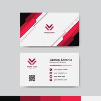 Red and white business identity card template concept vector