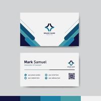 concepto de plantilla de tarjeta de identidad empresarial azul y blanco vector