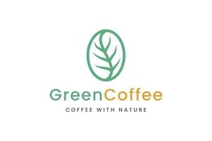 Health Coffee been and leaf logo vector