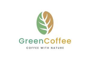 Health Coffee been and leaf logo vector