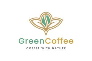 Health Coffee been and leaf logo vector