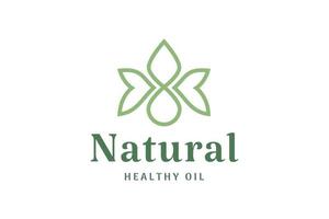 Natural beauty logo with droplet and leaf shape vector