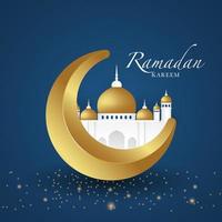 Ramadán kareem saludo ilustración islámica diseño vectorial de fondo