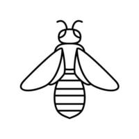 icono de abeja para animal o insecto en estilo de contorno negro vector