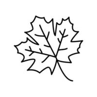 Maple leaf icon for autumn season in black outline style vector