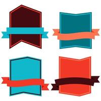 Set of Vector Badges with Ribbons. Ready for Your Text or Design. Isolated vector illustration.