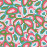 Seamless doodle pattern with coloured irregular hand drawn circles vector