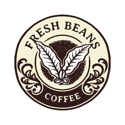 Coffee Shop Vintage Luxury Frame Logo Badge with Flourish Victorian Ornament