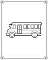 autobús escolar adecuado para la ilustración de vector de página para colorear de los niños