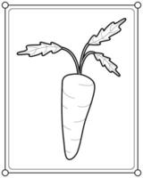 zanahoria adecuada para la ilustración de vector de página para colorear de los niños