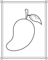 Mango suitable for children's coloring page vector illustration