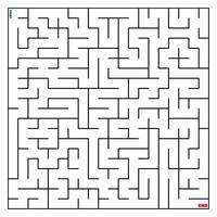 maze coloring page  find the right way to the solution. square maze black line on white background vector