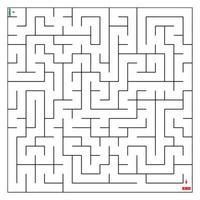 maze coloring page  find the right way to the solution. square maze black line on white background vector