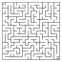 maze coloring page  find the right way to the solution. square maze black line on white background vector