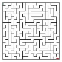 maze coloring page  find the right way to the solution. square maze black line on white background vector