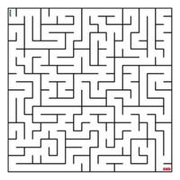 maze coloring page  find the right way to the solution. square maze black line on white background vector