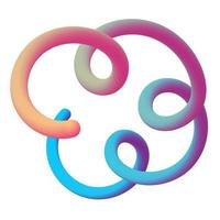 3d gradient shape element clipart vector