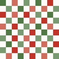 Cute retro vintage Christmas Checkerboard seamless pattern vector background. Abstract festive red and green repeat texture wallpaper, modern trendy textile design