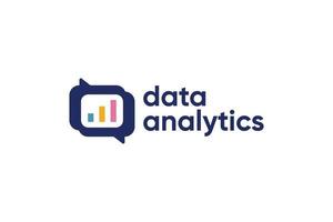 Data analytic finance chart business logo design vector