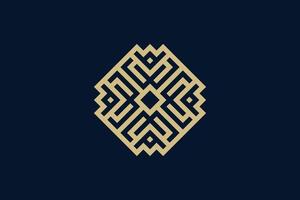 Creative abstract maze logo design vector