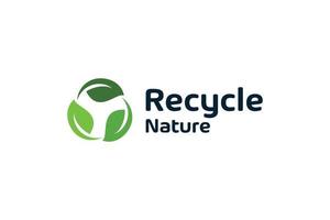 Recycle nature eco green logo design template vector