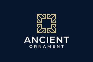 Ancient ornament brand icon design vector