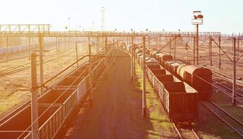 Sunny railway landscape photo