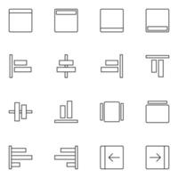 layout alignment line icon set vector