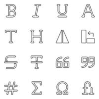 Text Editor Line Icon Set vector