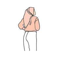 Woman pose line art style vector