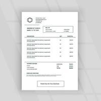 Invoicing quotes, money bills or price invoices and payment agreement design templates vector