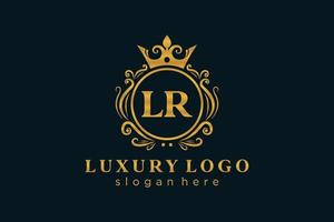 Initial LR Letter Royal Luxury Logo template in vector art for Restaurant, Royalty, Boutique, Cafe, Hotel, Heraldic, Jewelry, Fashion and other vector illustration.