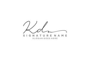 plantilla de logotipo de firma de letra kd inicial diseño elegante logotipo signo símbolo plantilla vector icono