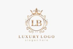 Initial LB Letter Royal Luxury Logo template in vector art for Restaurant, Royalty, Boutique, Cafe, Hotel, Heraldic, Jewelry, Fashion and other vector illustration.
