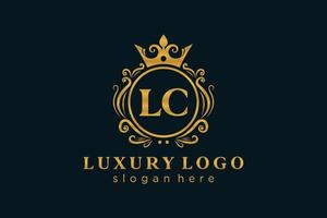 Initial LC Letter Royal Luxury Logo template in vector art for Restaurant, Royalty, Boutique, Cafe, Hotel, Heraldic, Jewelry, Fashion and other vector illustration.