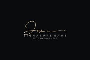 Initial JW Letter Signature Logo Template elegant design logo Sign Symbol template vector icon