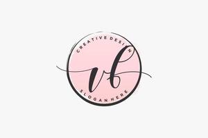 Initial VF handwriting logo with circle template vector signature, wedding, fashion, floral and botanical with creative template.