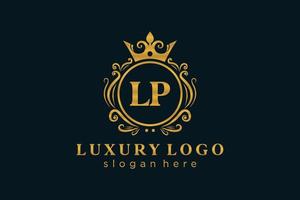 Initial LP Letter Royal Luxury Logo template in vector art for Restaurant, Royalty, Boutique, Cafe, Hotel, Heraldic, Jewelry, Fashion and other vector illustration.