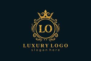 plantilla de logotipo de lujo real de letra lo inicial en arte vectorial para restaurante, realeza, boutique, cafetería, hotel, heráldica, joyería, moda y otras ilustraciones vectoriales. vector