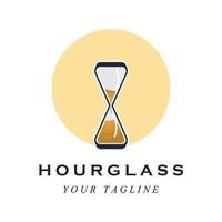 vintage hourglass logo vector with slogan template