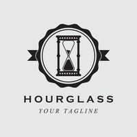 vintage hourglass logo vector with slogan template