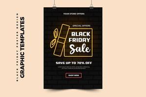 Black Friday Sale Poster or Flyer  Design Template vector