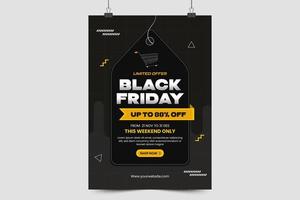 cartel de venta de viernes negro o plantilla de diseño de volante vector