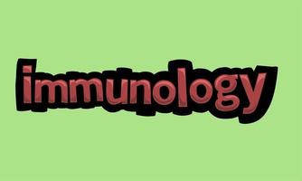 IMMUNOLOGY writing vector design on a green background