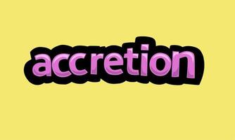 ACCRETION writing vector design on a yellow background