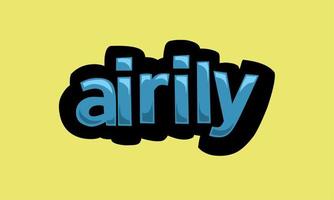 AIRILY writing vector design on a yellow background