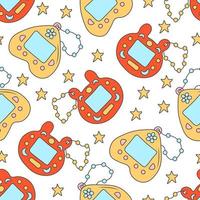 Cute vintage technology seamless pattern vector