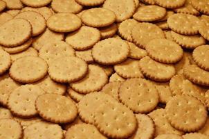 Closeup of salted crackers photo