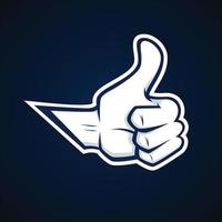 Thumb Up Sign E-sport logo style Art Vector Illustration Design