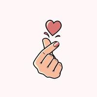 Finger Heart Korean sign, Hand Sign Isolated on a white background vector
